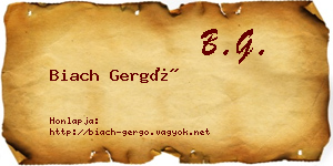 Biach Gergő névjegykártya