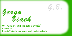 gergo biach business card